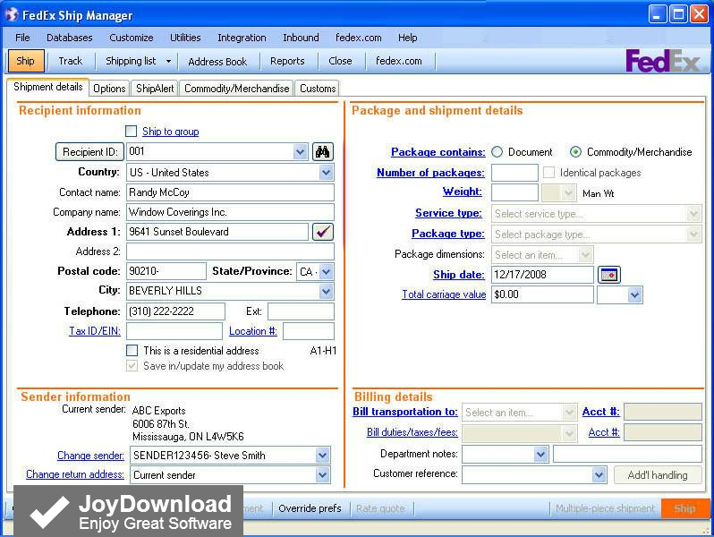 Download Fedex Ship Manager